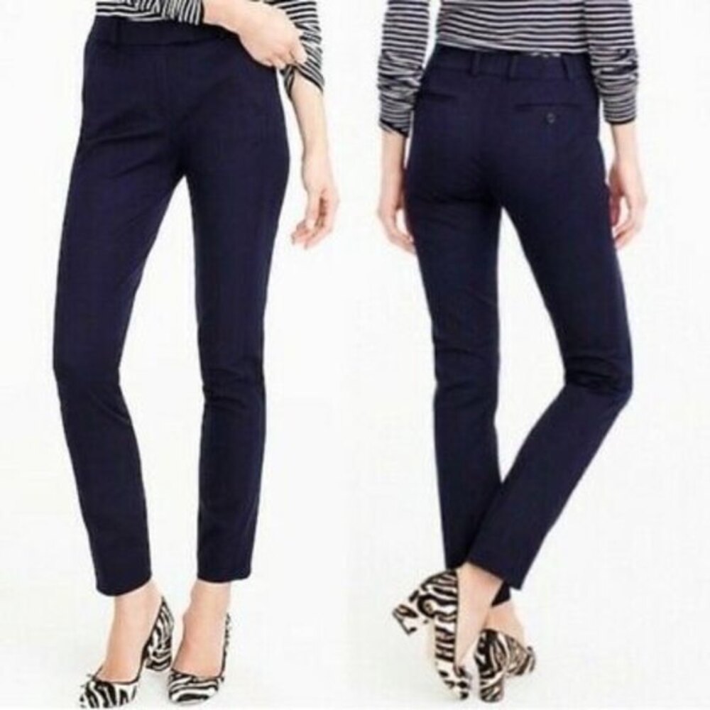 Navy Blue J. Crew Stretch Cotton Slim Fit Ankle Pants (NWT) - Picture 3 of 4